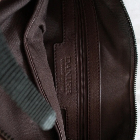 1990's Danier Brown Punched Leather Messenger Bag - Picture 3 of 3